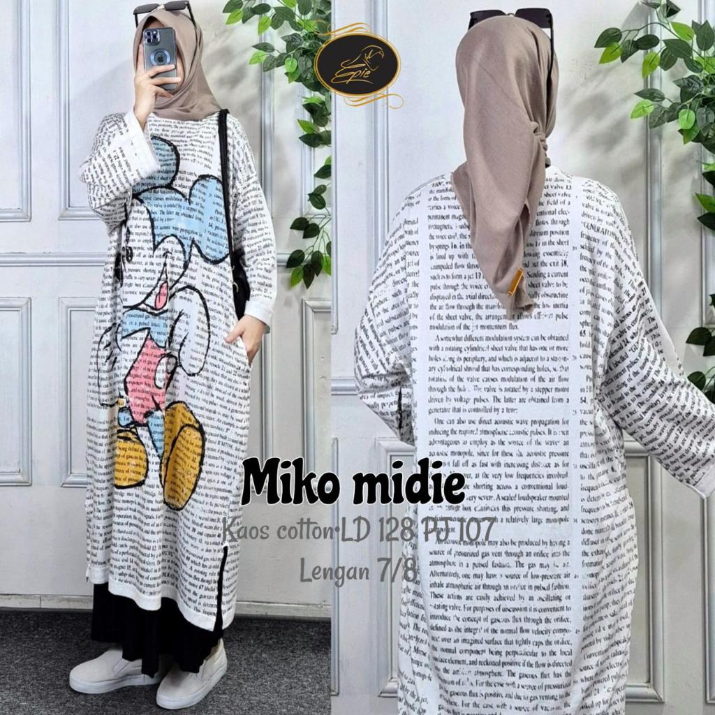 MIDI DRESS JUMBO SIZE XXXL LENGAN PANJANG MOTIF TERBARU PAKAIAN WANITA BAJU DRESS