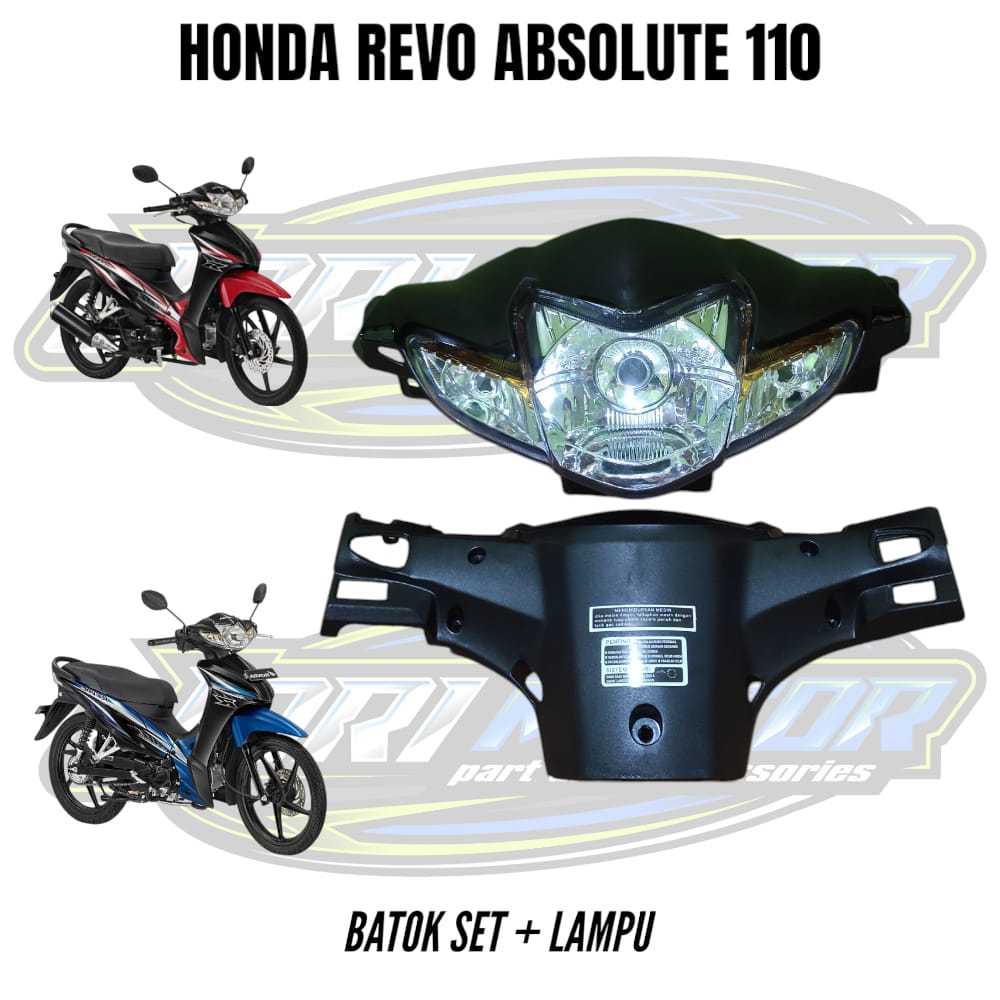 Batok Kepala Depan Belakang + Visor Kepala Depan + Reflektor Lampu Depan Honda Revo Absolute 110