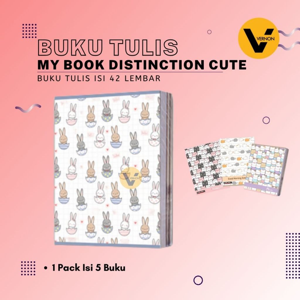 

Buku Tulis 42 Lembar Buku Tulis My Book Distinction Cute 1 Pack Isi 5 Buku