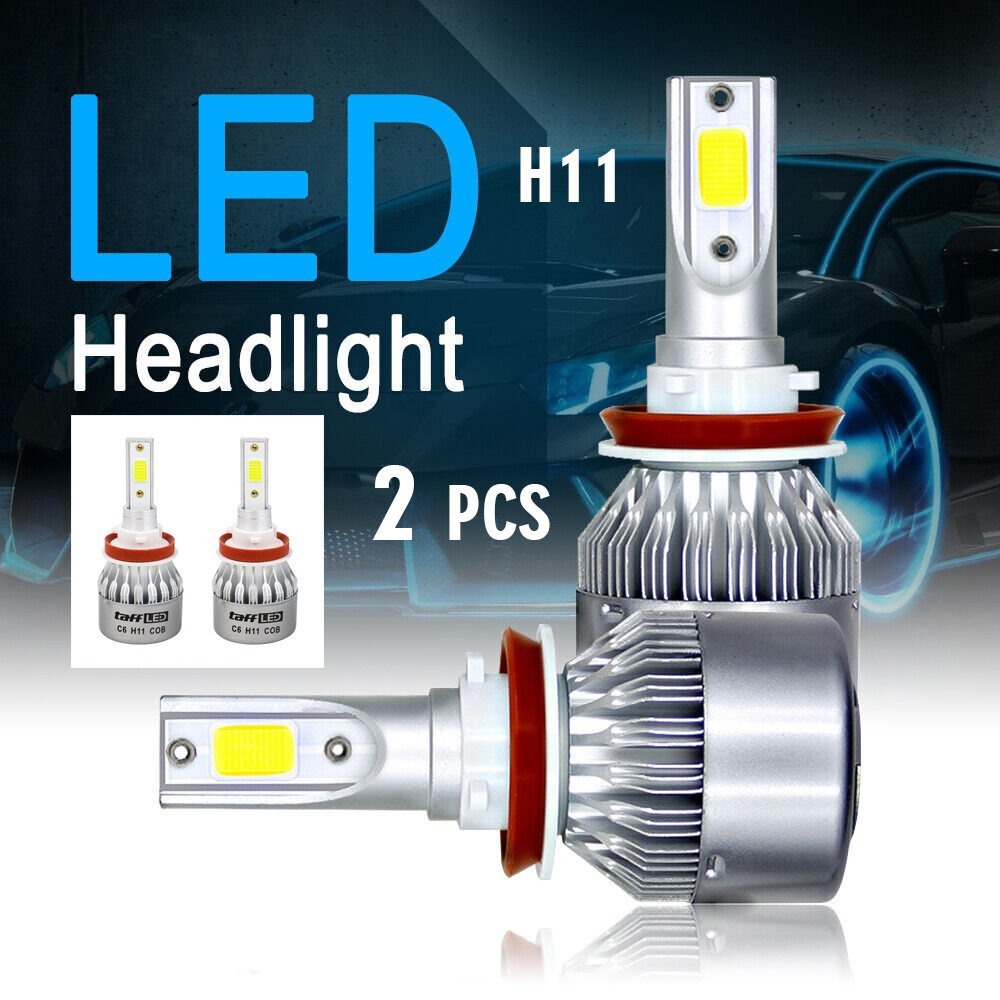 TaffLED Lampu Mobil Headlight LED H4 / H11 / H7 COB 2 PCS - C6 - White