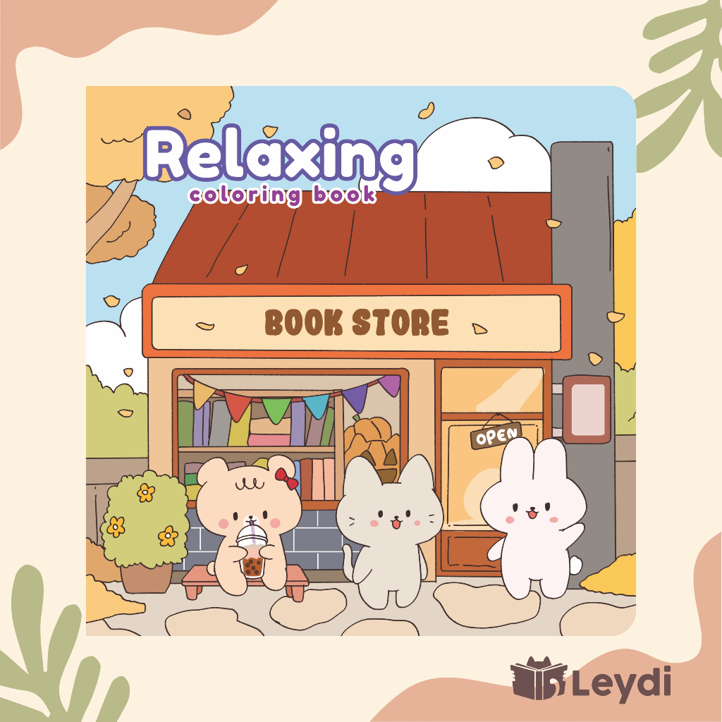 Relaxing Cute Coloring Book / Healing Coloring Book / Aesthetic / Buku Mewarnai Anak Dewasa/ 200 gsm