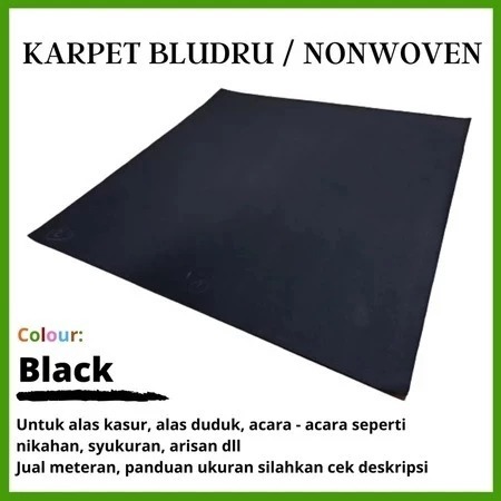Karpet Mesjid Mushola Polos Meteran 1X4 Karpet Musholah Meteran - Barokah Black lebar 4m