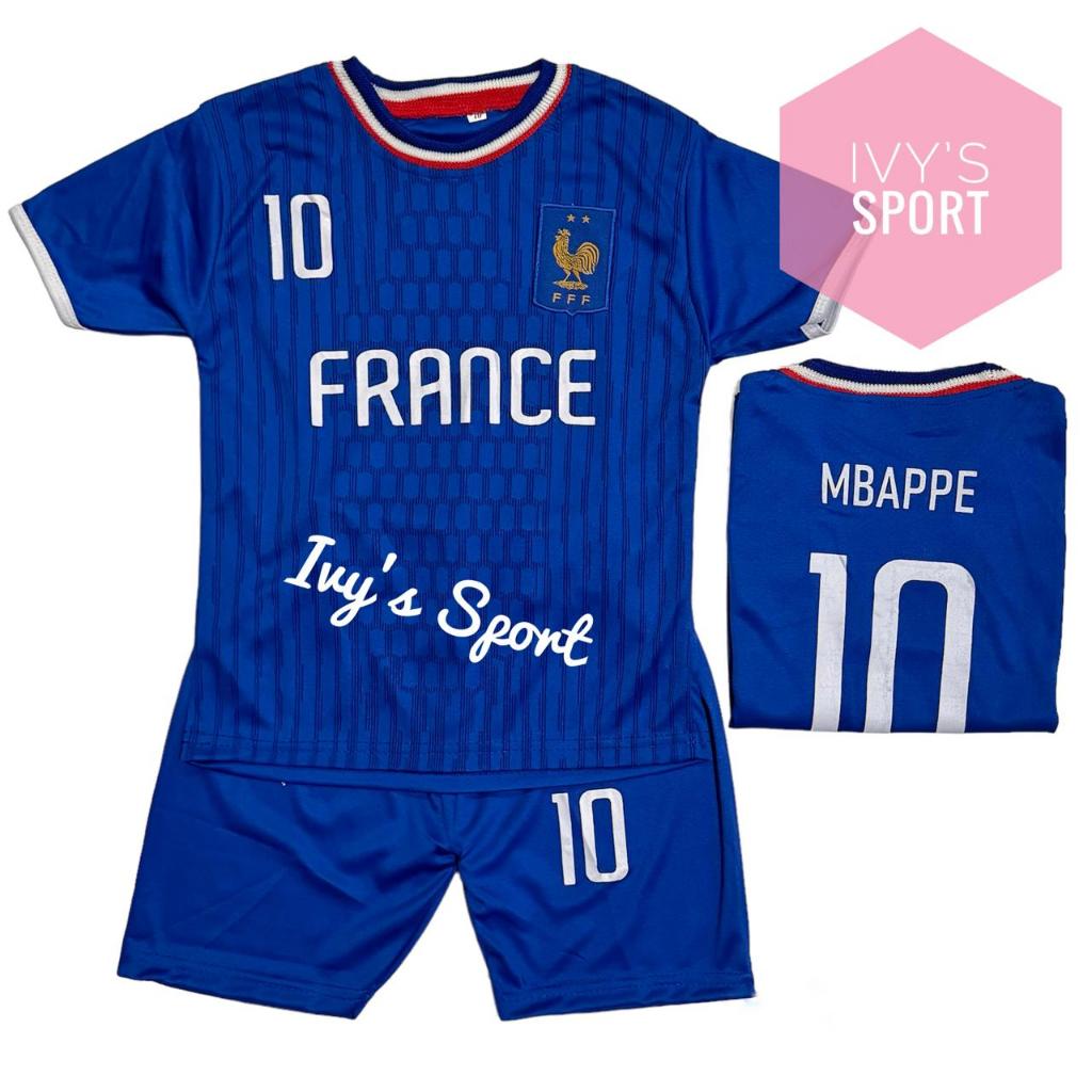 SETELAN BAJU BOLA ANAK TIMNAS FRANCE BIRU MBAPPE LAKI LAKI DEWASA PIALA DUNIA LIGA SINGLET TERBARU C