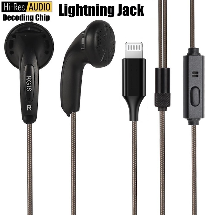 Hi-Res KGIS Lightning Jack Headset Cracked MFI Earphone Superior Sound For iphone