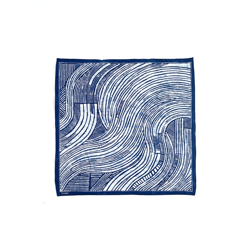 Tinctori - Scarf Bandana Batik Tulis Laut Indigo