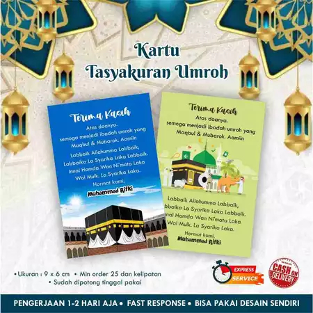 

Kartu Tasyakuran Umroh / Greeting card / Kartu ucapan