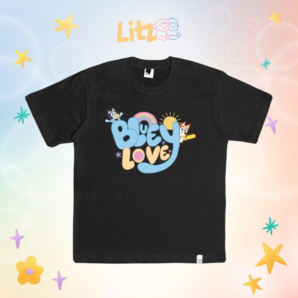 Kaos Anak Sablon BLUEY Series "BLUEY LOVE PLAY " | Kaos Katun Anak Combed Original Premium
