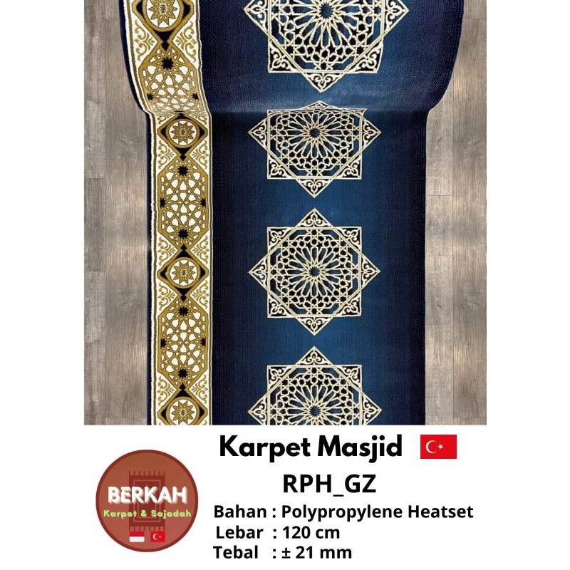 Karpet Sajadah Masjid Turki Tebal 21mm /Sajadah Halus dan Empuk