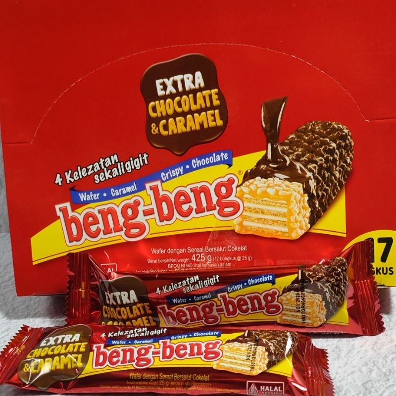 

Beng-beng Snack wafer bersalut cokelat dan karamel 1 box isi 17 pcs Snack Cemilan Coklat