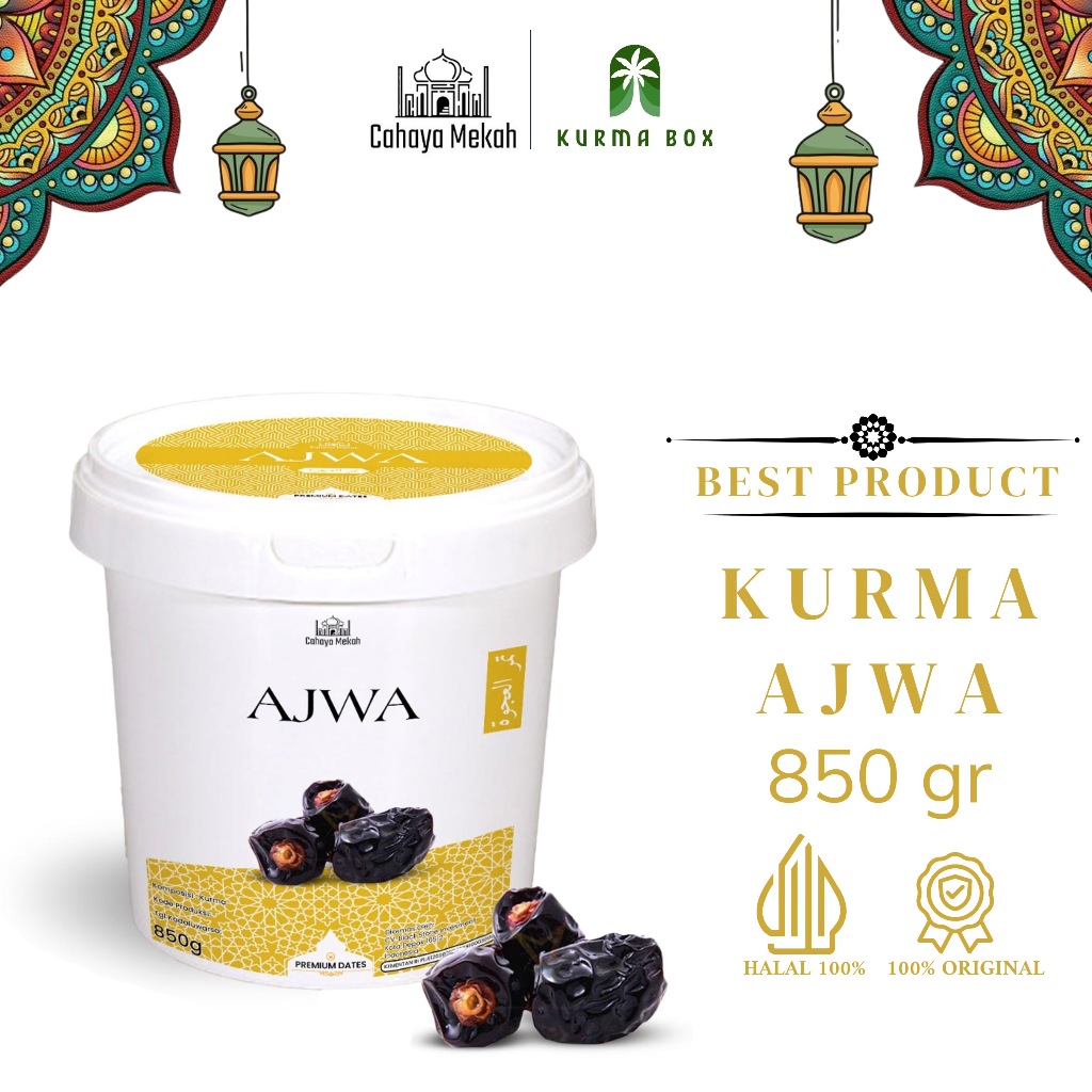 

Cahaya Mekah Kurma Ajwa Nabi Ajwa Dates Oleh Oleh Haji Original Kemasan Ember 850 Gram