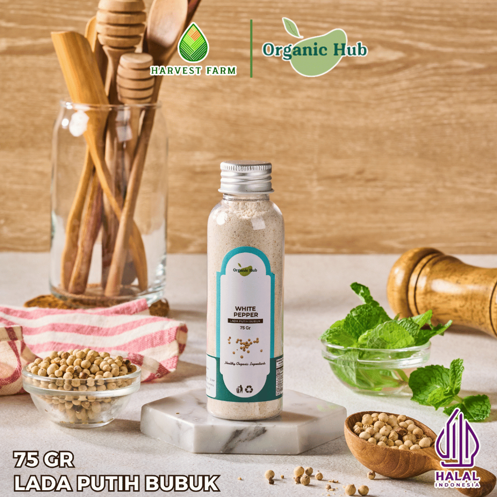 

Organic Hub Lada Bubuk Putih Premium Quality Rempah Bumbu Masak Dapur White Pepper Powder 75gr