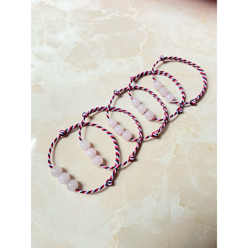 Gelang Tridatu 3 Batu Alam || 888 Rose Quartz || Giok || Tiger eye || moonstone || rambut sedana || 