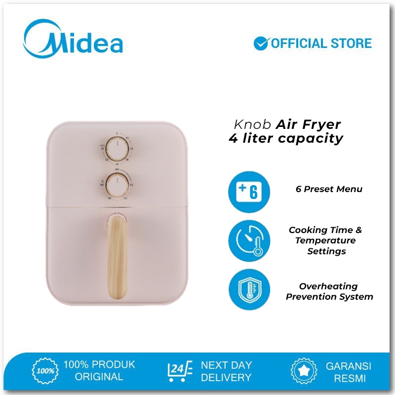 Midea MAF400B0ADI Air Fryer 4L Low Watt Penggorengan Tanpa Minyak Warna Tosca