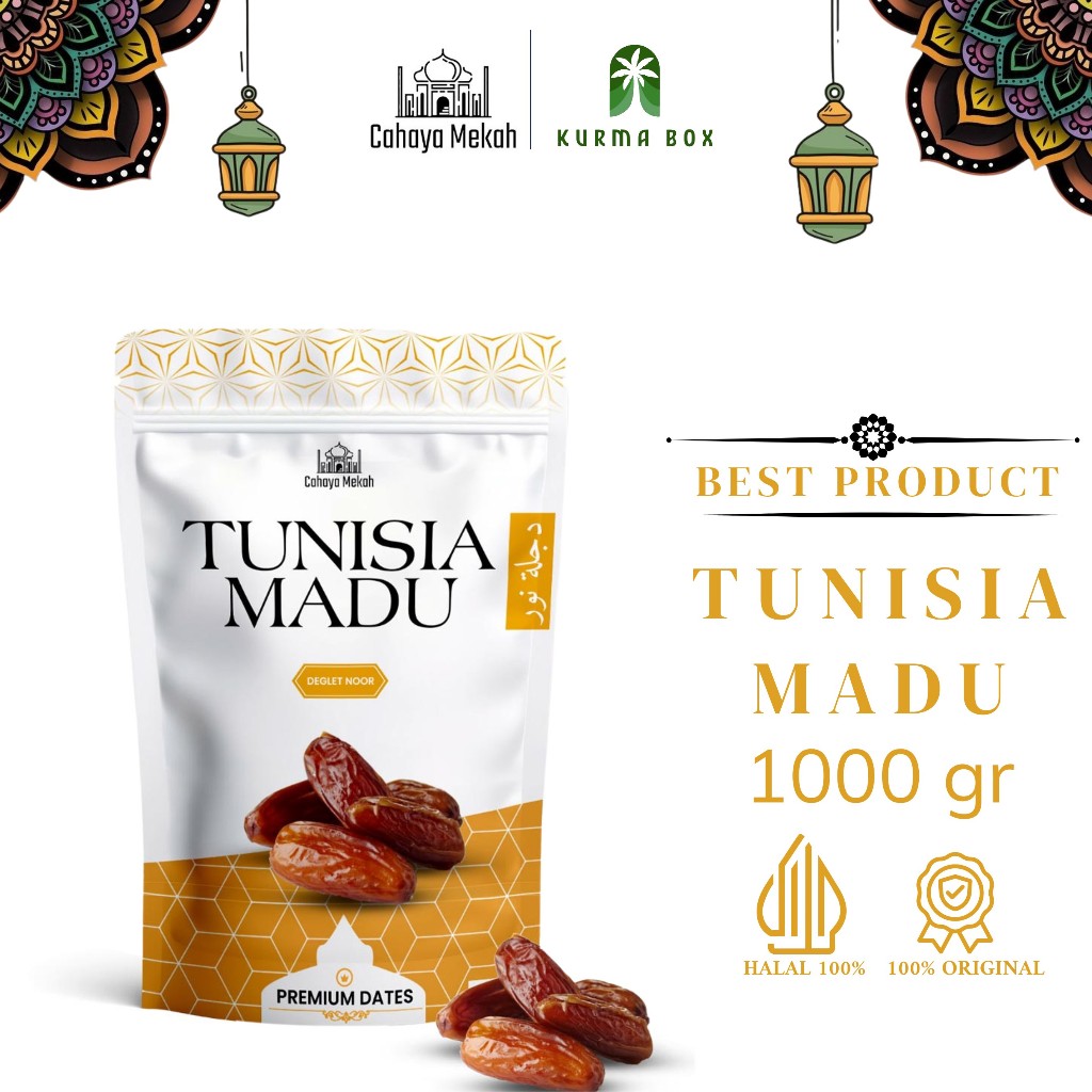 

Cahaya Mekah Kurma Tunisia Madu Non Tangkai Pouch 1kg Original 100% Premium Quality