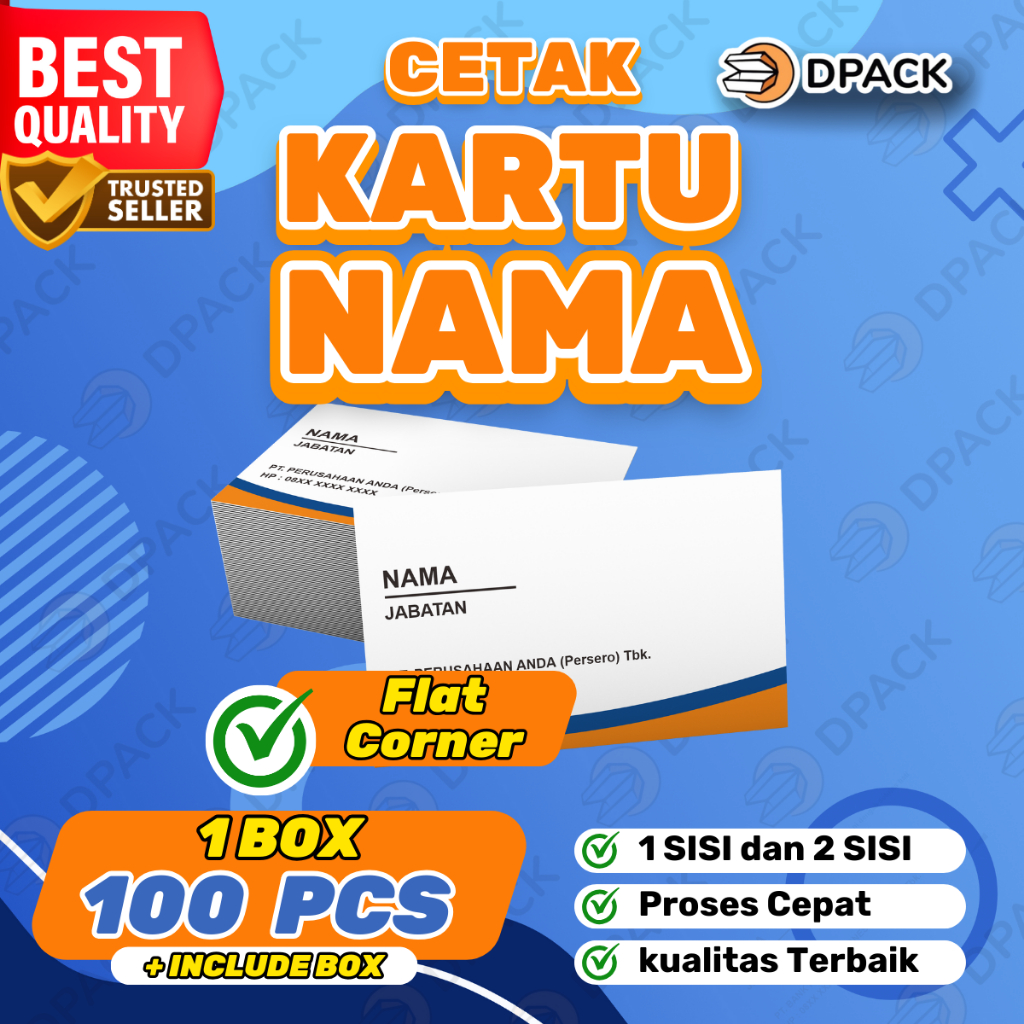 

Cetak Kartu Nama/Name Card 1 sisi Tanpa Laminasi (Bahan Art Carton 260)