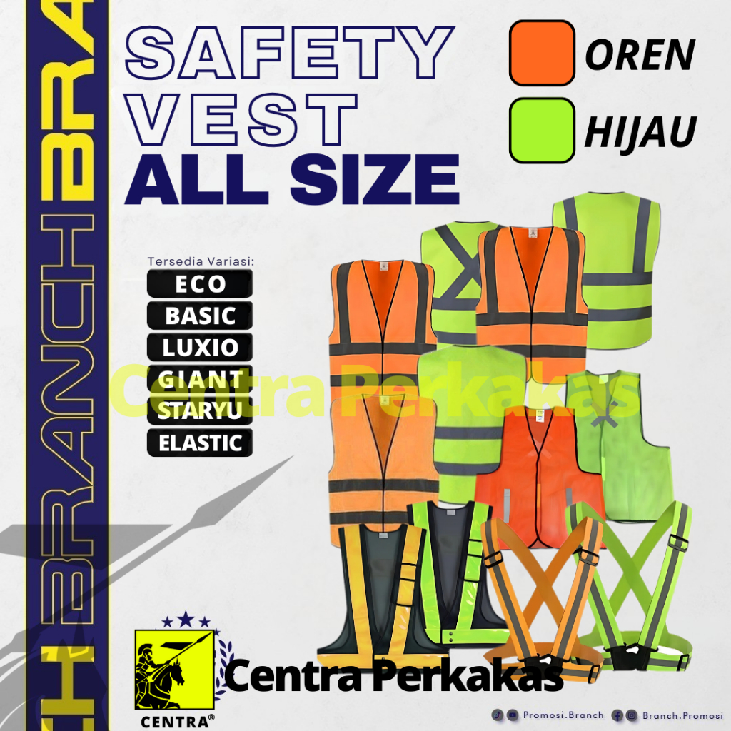 BRANCH Rompi Kerja K3 (safety vest)