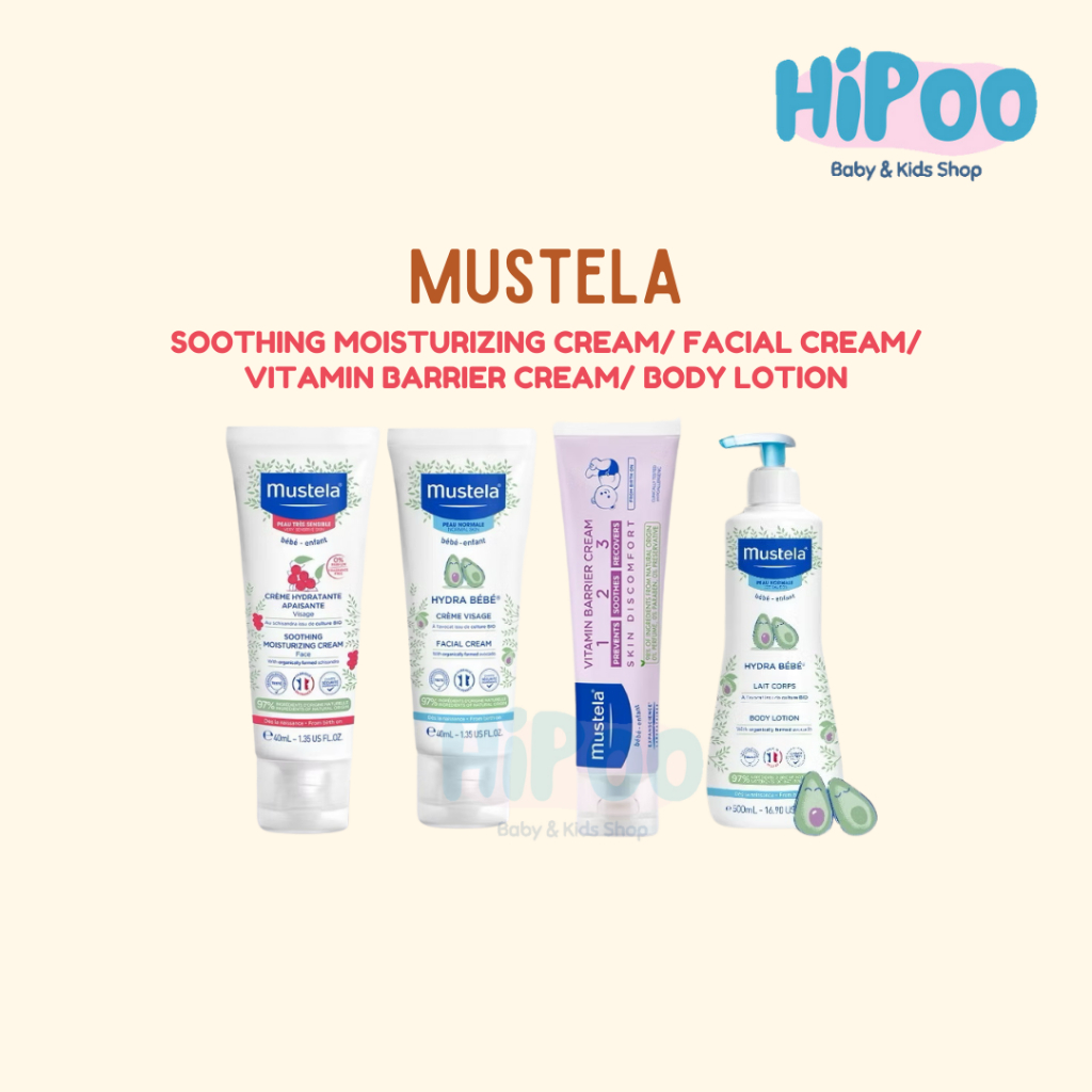 MUSTELA Shooting Moisturizing Cream - Hydra Bebe Facial Cream - Barrier Cream - Body Lotion - Cream 