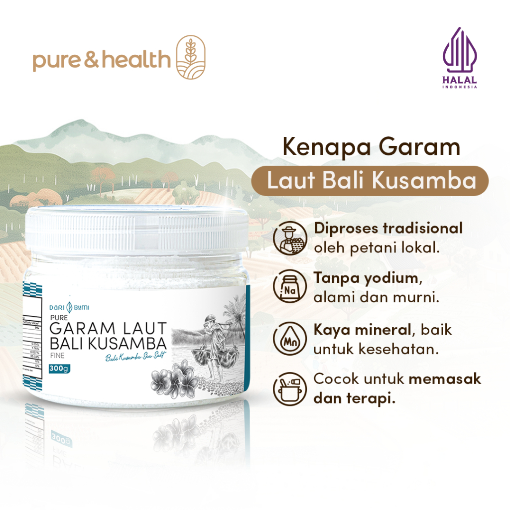 

Garam Kusamba, Garam Laut Bali Kusamba, Bali Sea Salt Original 300gram - Dari Bumi