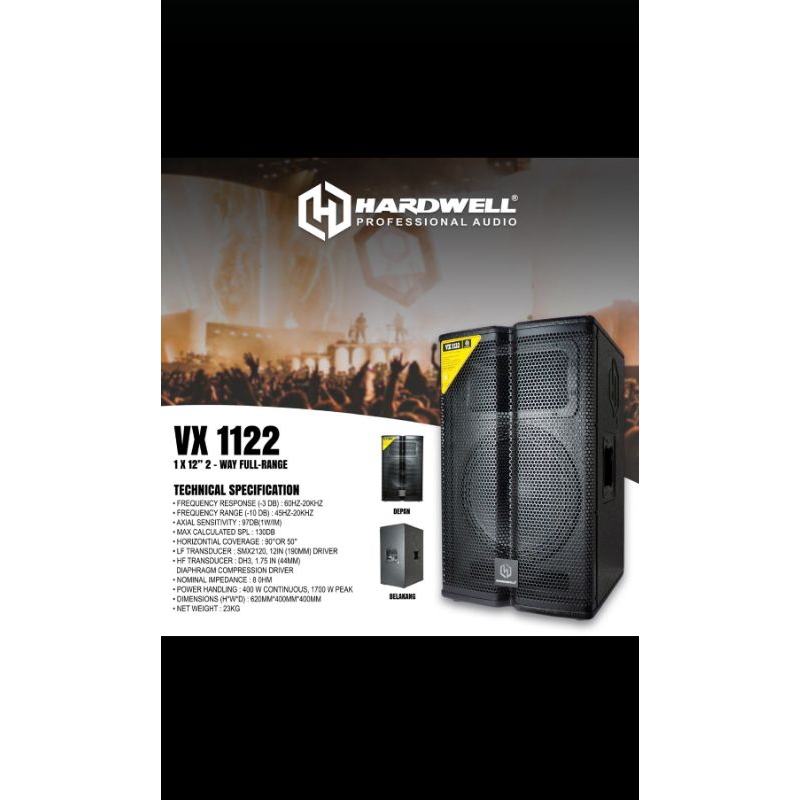 Speaker Pasif 12"inch Hardwell VX-1122 Original -- 2buah Speaker