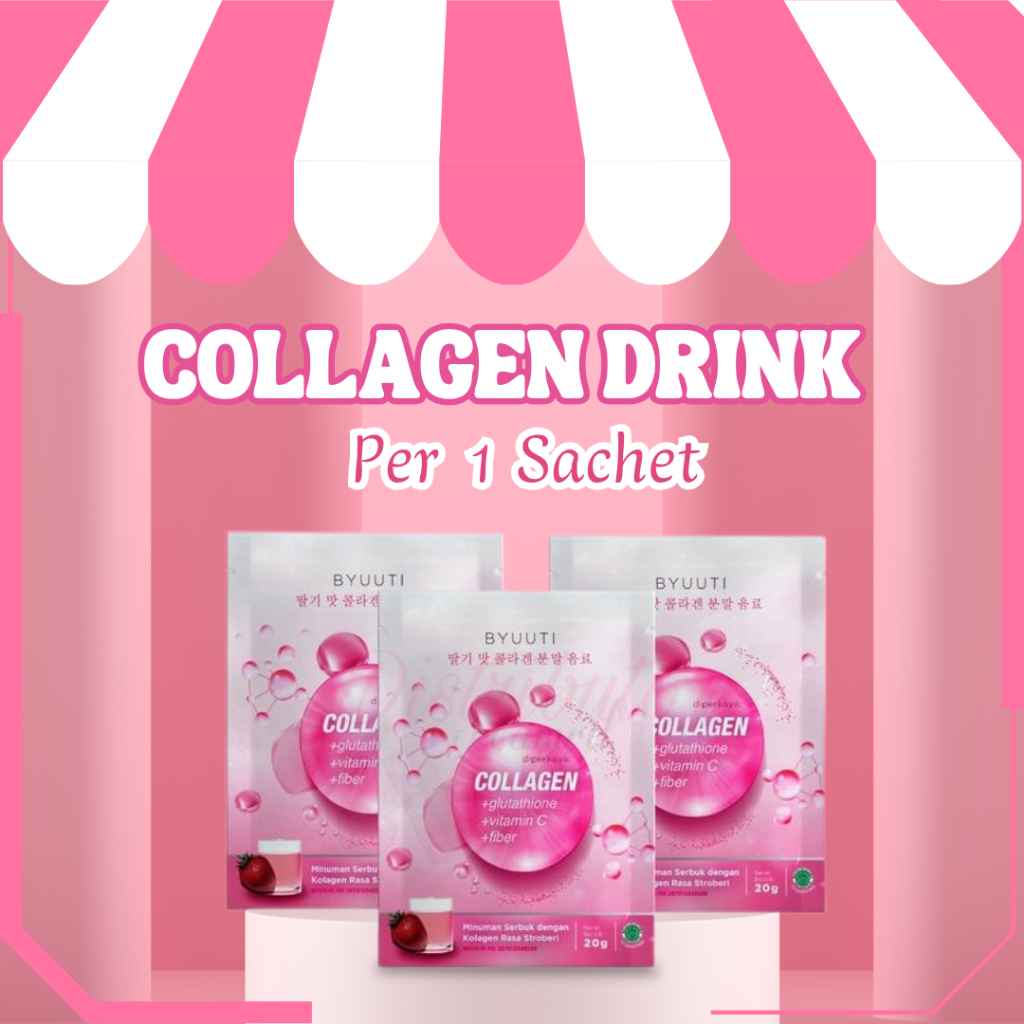 Termurah Minuman Kolagen Pemutih Badan Cepat SACHET | BYUUTI / KEAUTY / K-EAUTY Premium Collagen Dri