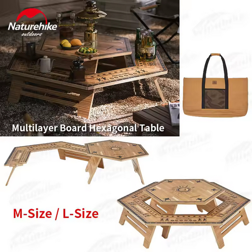 MEJA CAMPING KAYU HEXAGONAL NATUREHIKE NH21JU004