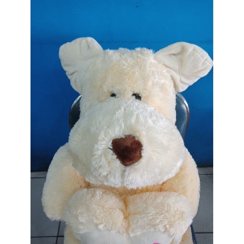 Boneka Jumbo Dog (Putih) + boneka love