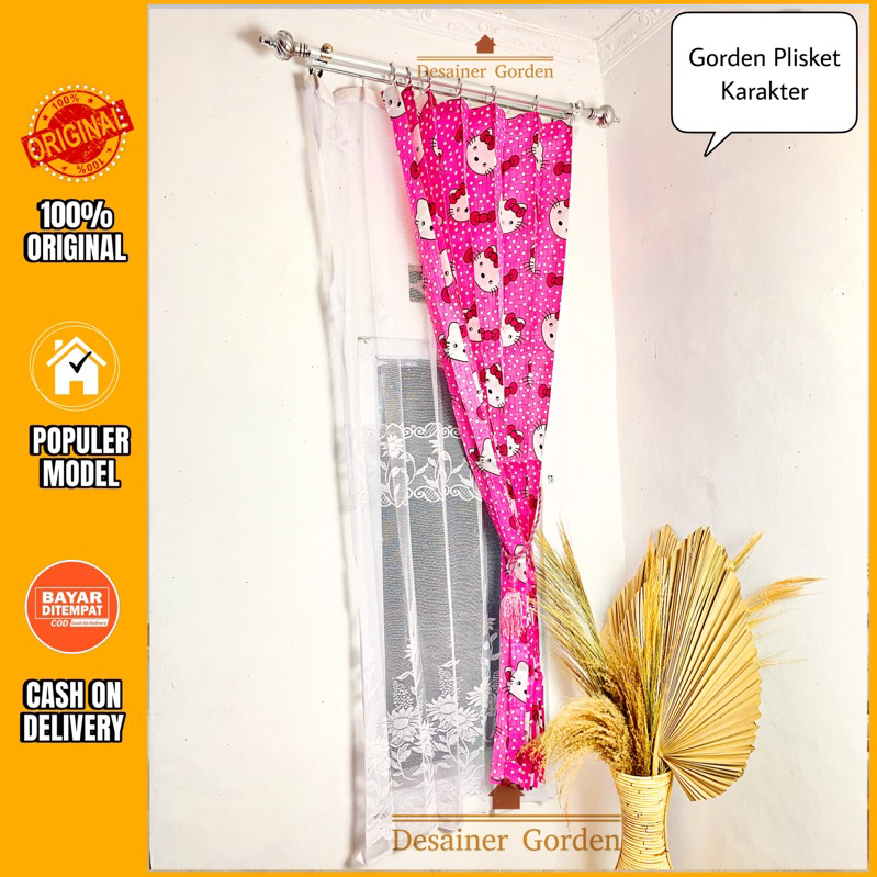 Gorden jendela gorden pintu karakter Hellokitty model kawat S