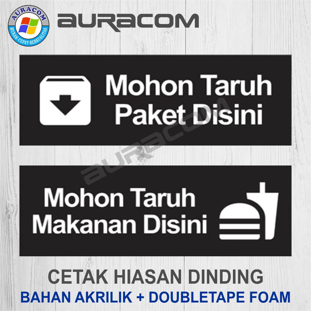 SIGN MOHON TARUH PAKET DISINI HIASAN DINDING RUMAH WALL DECOR AKRILIK - B36