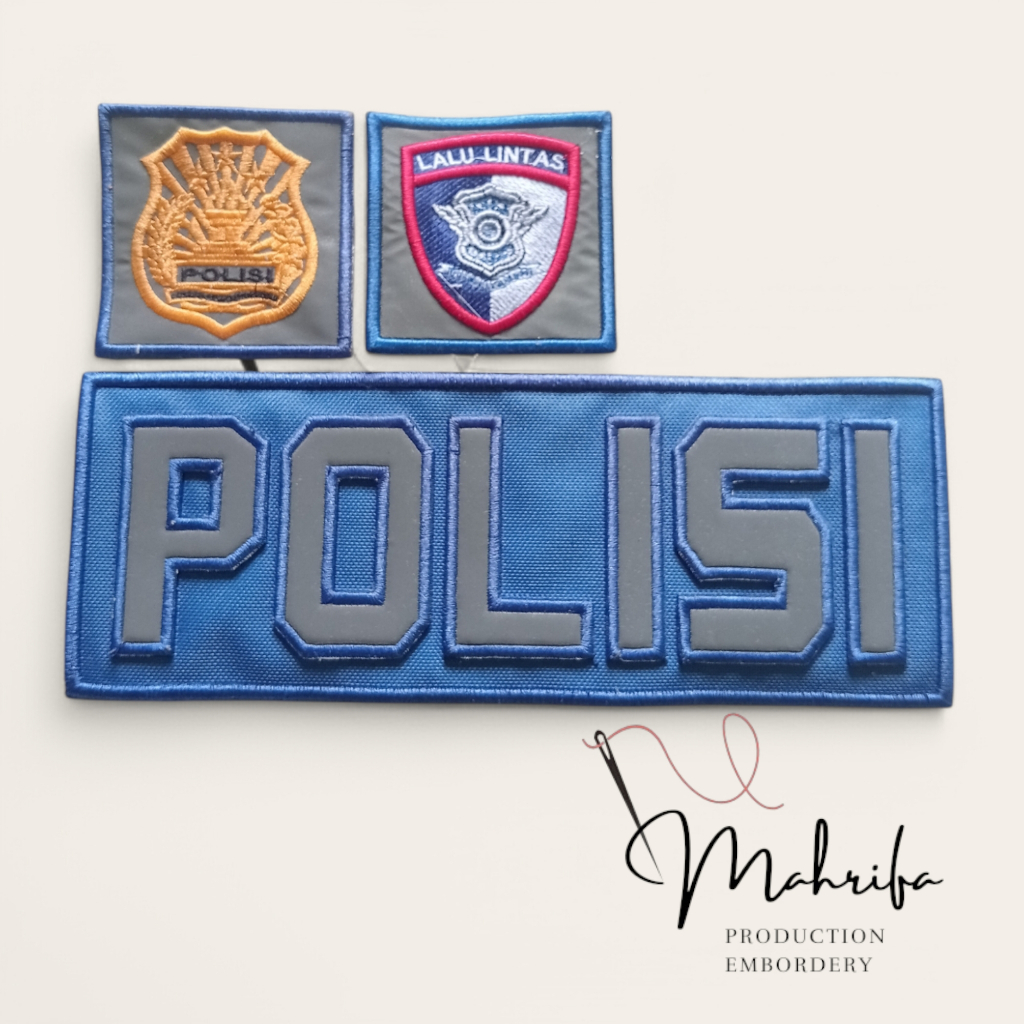 LOGO BORDIR POLISI TIMBUL FULL SET atribut bordir polri / polisi