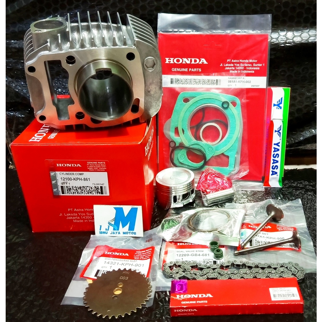 Paket 7 Item Blok Seher Komplit Karisma Supra X 125 Karbu Kirana KPH Set Rantai Keteng + Gigi Sentri