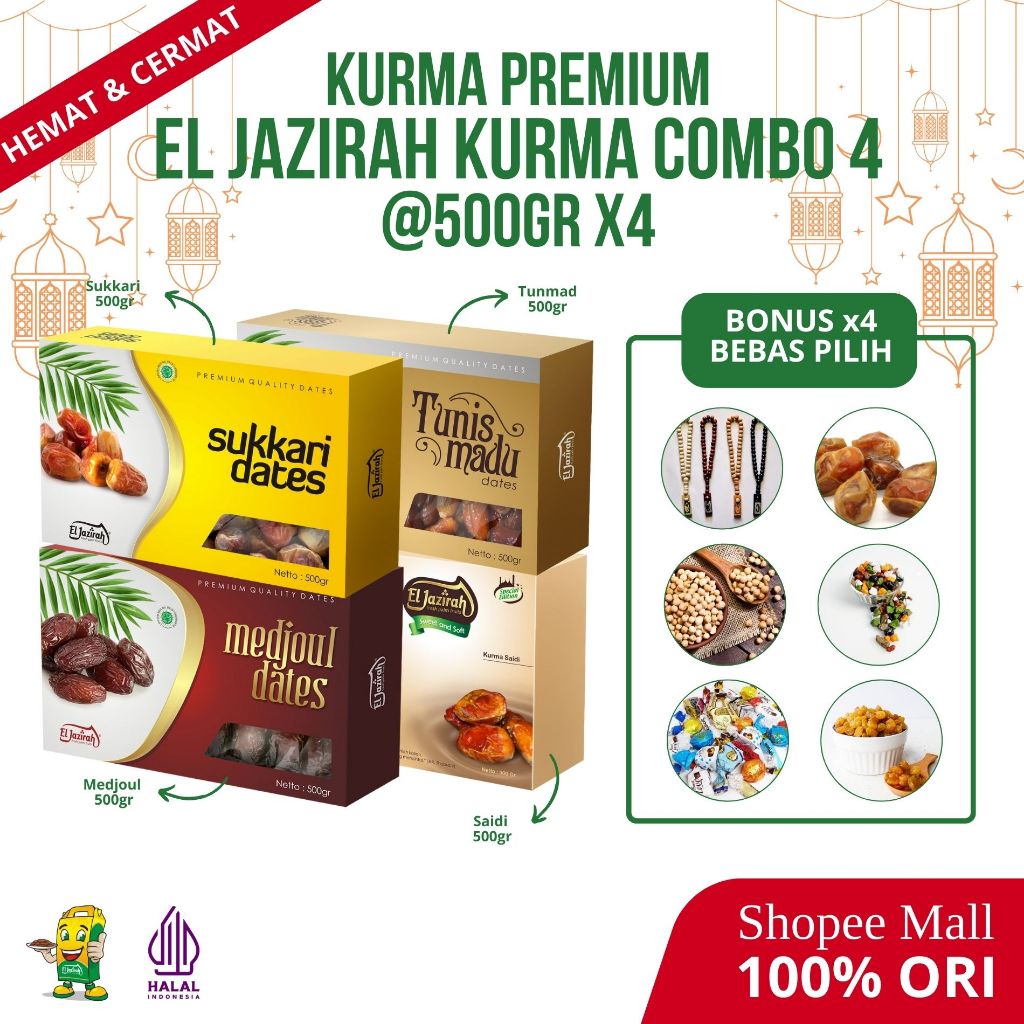 

El Jazirah Paket Combo Sukkari | Medjoul |Tunmad | Saidi