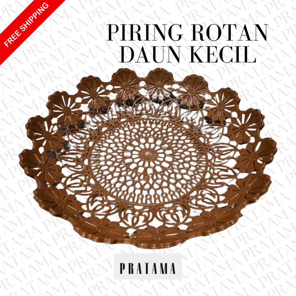 Piring rotan plastik / Piring rotan daun KECIL / Piring rotan kecil / Piring rotan ( 1 Lusin 12 Pcs)
