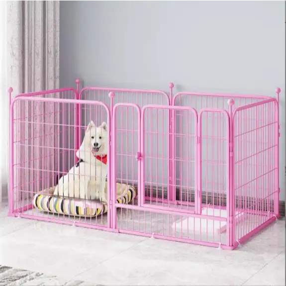 Kandang Hewan Pagar Besi Large Size Pet Cage Anjing Kucing Kandang - PINK