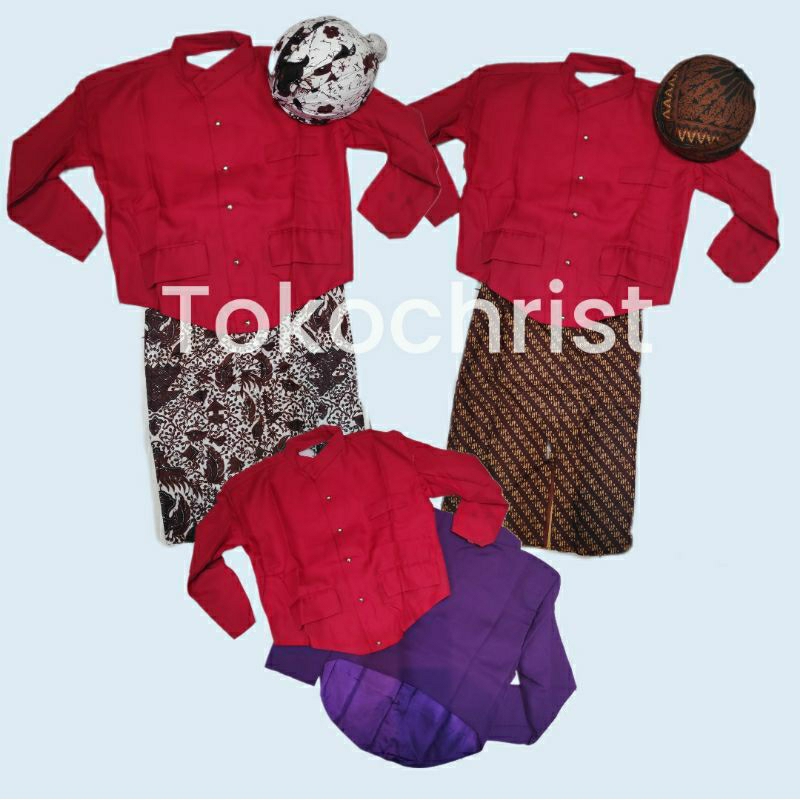 atasan adat tradisional jawa beskap basofi anak / remaja cowok ala atela tersedia set dengan jarik u