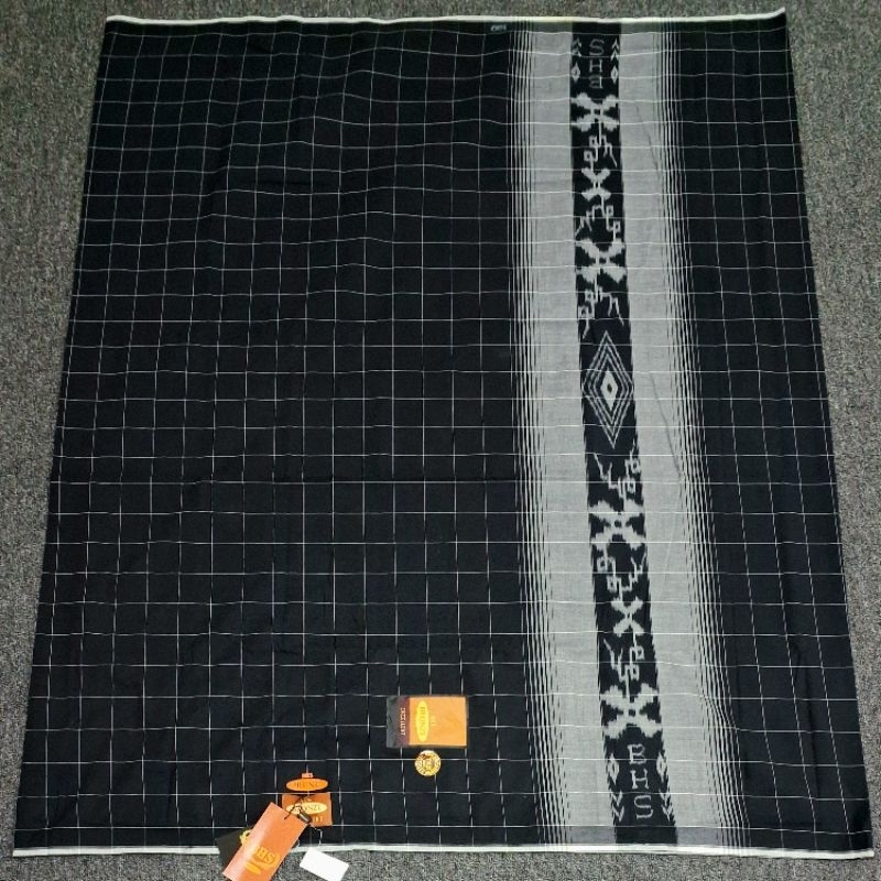 Sarung BHS Excellent TKB Mercerized Kotak Hitam Bronze