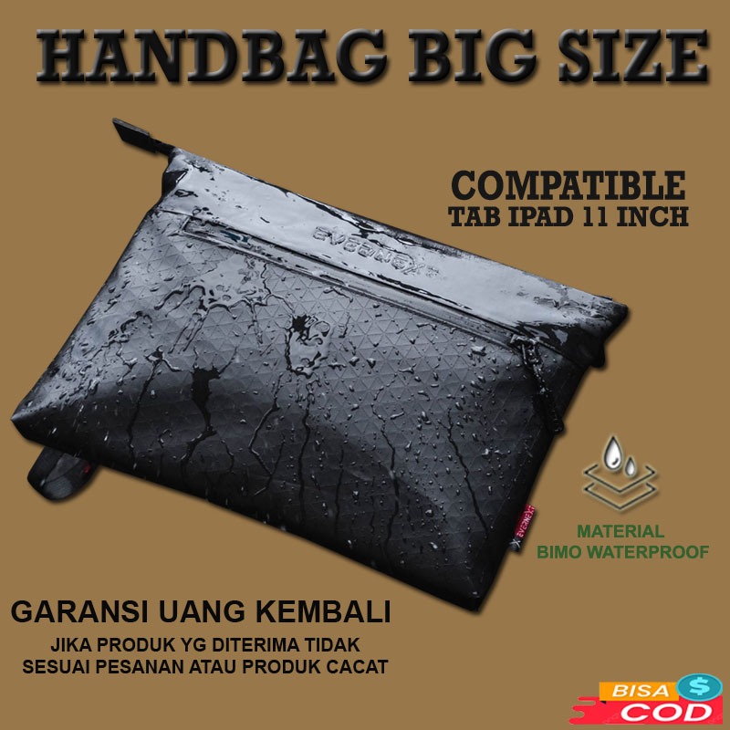 BEST SELLER Tas tangan unisex pria waterproof big size jumbo tas handbag ipad tablet anti air size b