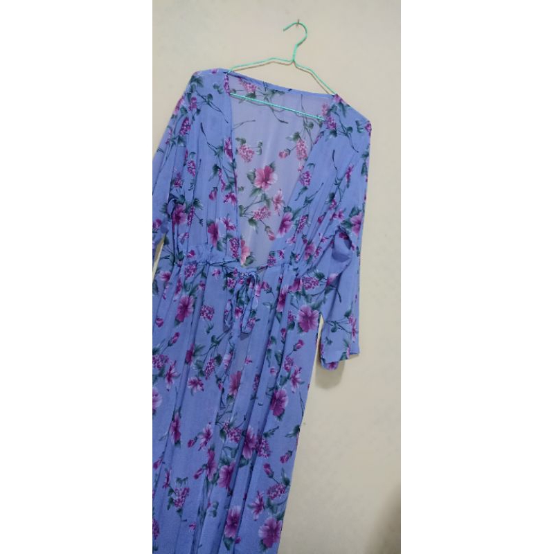 outer sifon lilac motif bunga long pre❤