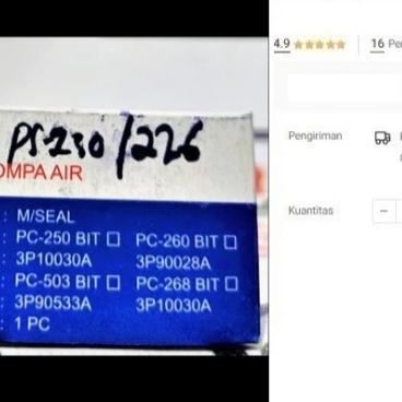 

Oli Seal Kit SHIMIZU PS 230 Mechanical OIL SIL POMPA PS230 PS226 226