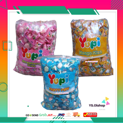 

Yupi 1 Ball isi 3Kg Yupi kiss Strawberry, Mango Kiss & Fruity Puff Kiloan asli Pabrik Exp 2026