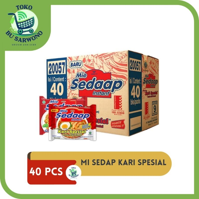 

SEDAAP KARI SPESIAL 1 DUS KARTON 76 GRAM ISI 40 PCS | MIE SEDAP INSTAN KARI KUAH