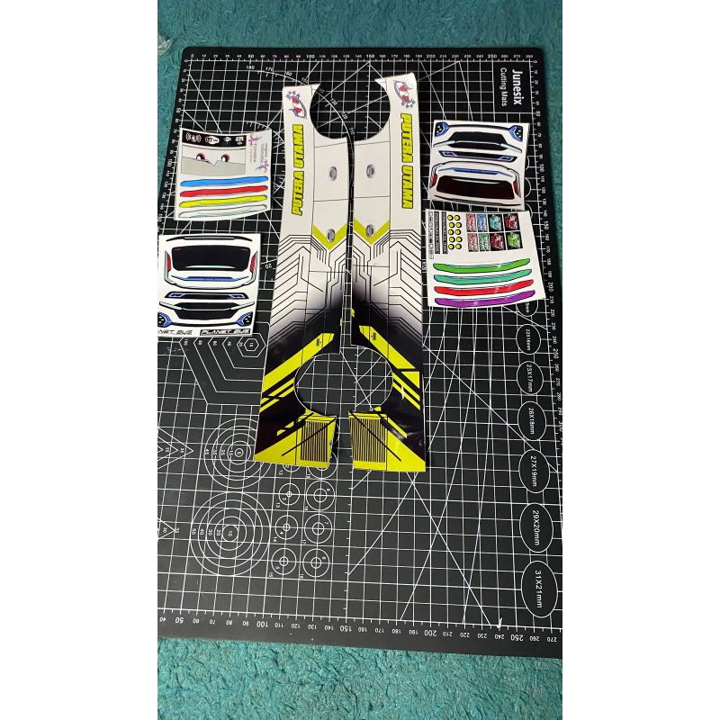 

paket lengkap stiker livery Rahma dan headlamp