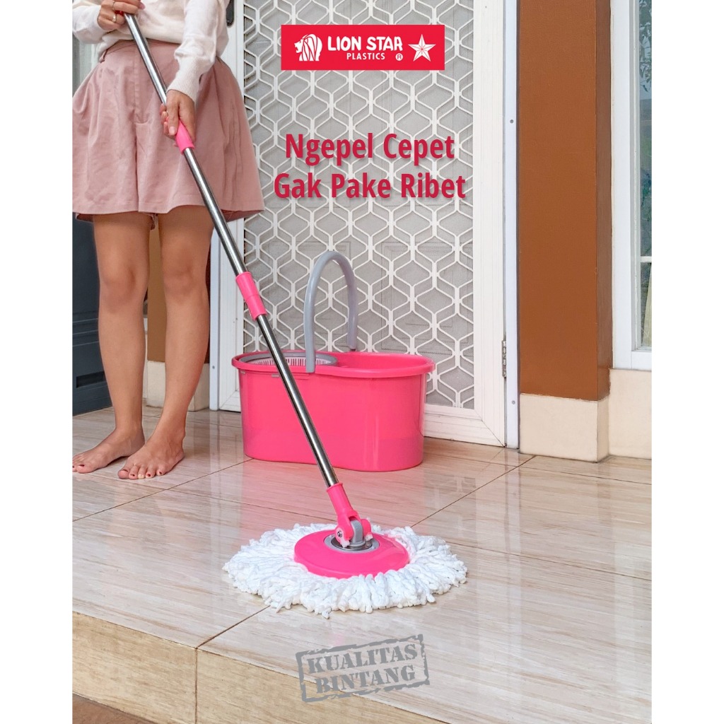 LION STAR Pel Lantai Putar / Spin Mop Livina