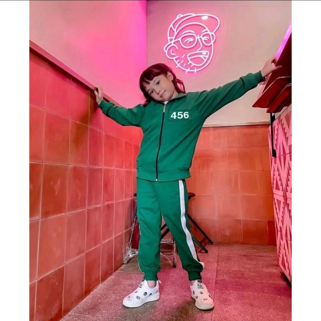 Jaket anak laki laki dan Perempuan Squid game Pakaian anak Perempuan Viral 1-12 Tahun