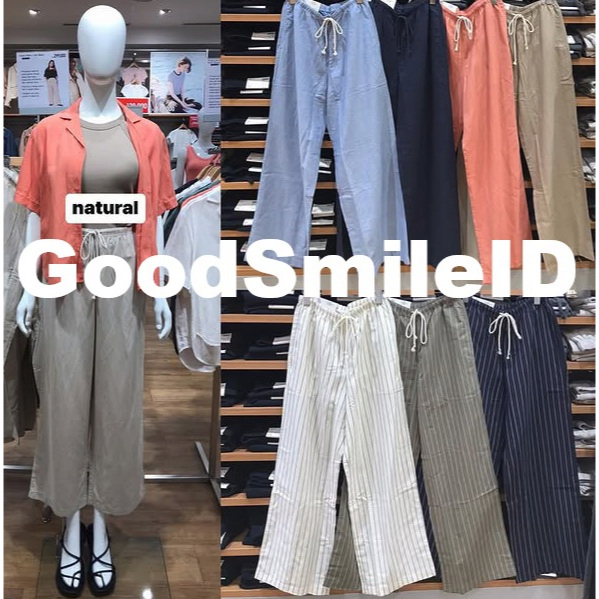 SALE Women Celana Relax Linen Piyama Santai Rileks Tidur Wanita Panjang Lounge Loungwear Pyjamas San