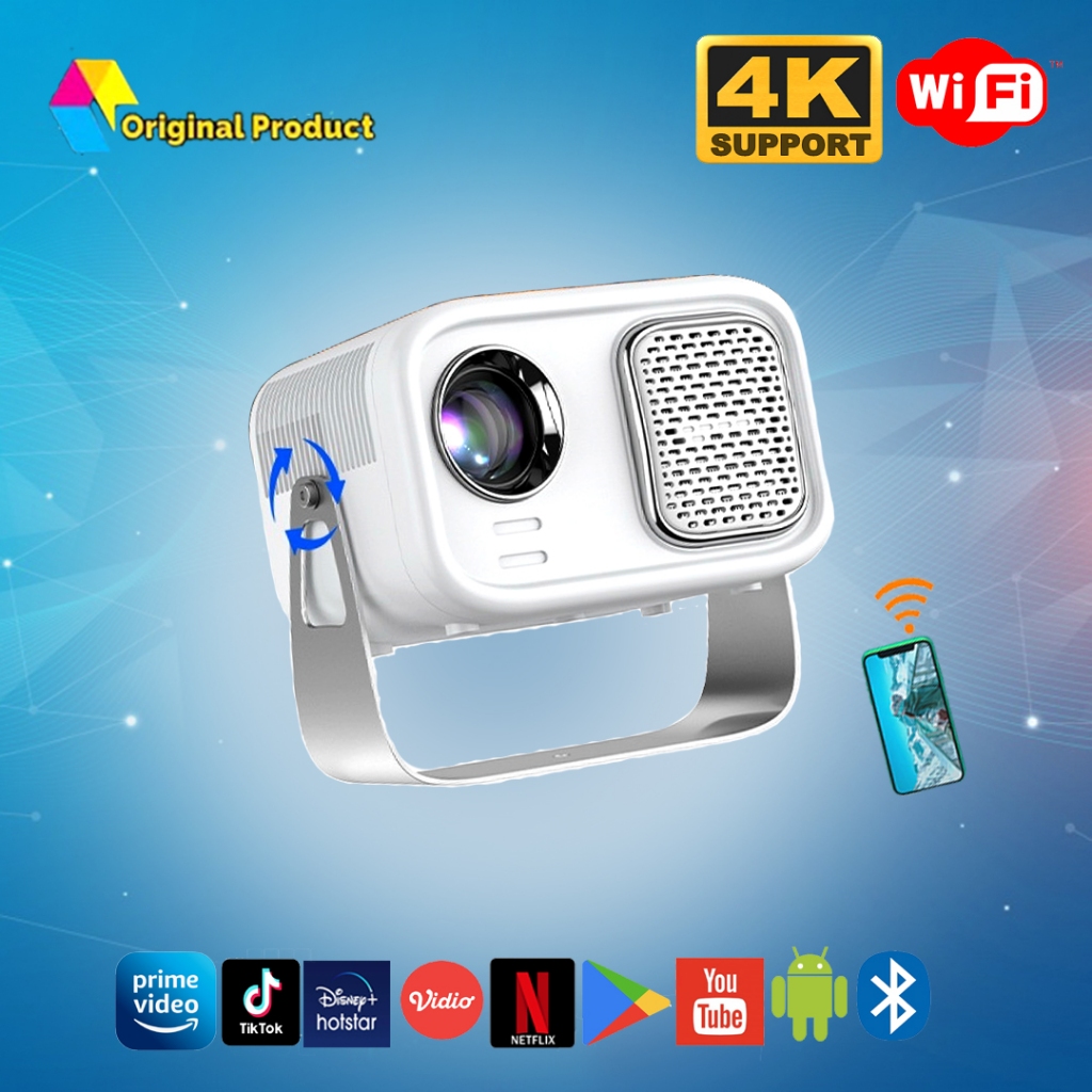 Proyektor Android Mini Wifi Bluetooth Proyektor Mini Proyektor 6000 Lumens Projector Android Infocus
