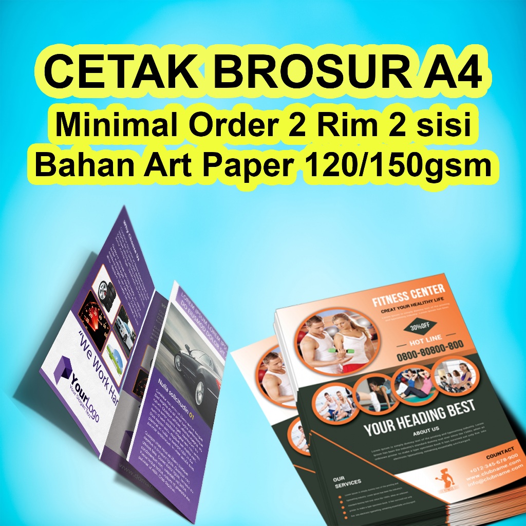 

Cetak Brosur A4 (2 sisi), Art Paper 120/150gsm, 2Rim 1000Lbr