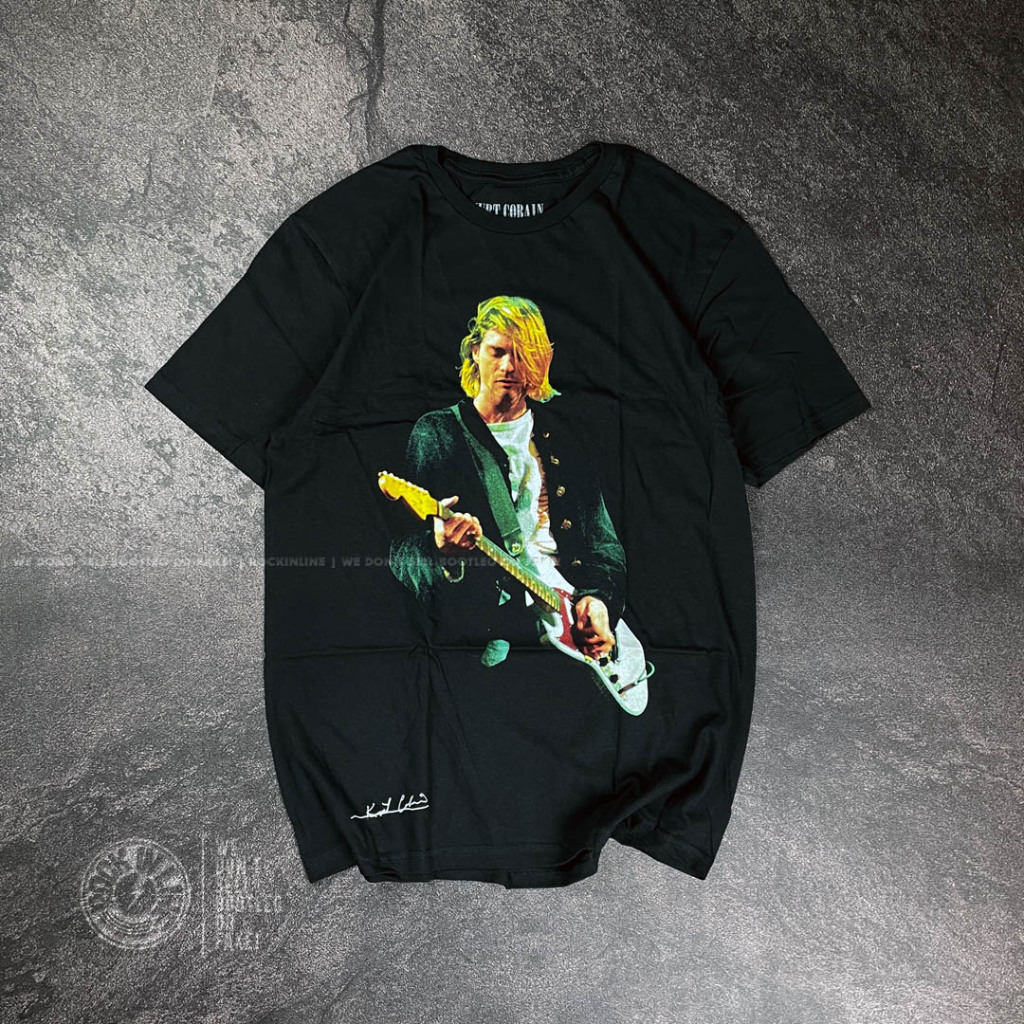 KURT COBAIN - GUITAR PHOTO COLOUR Kaos Band Original