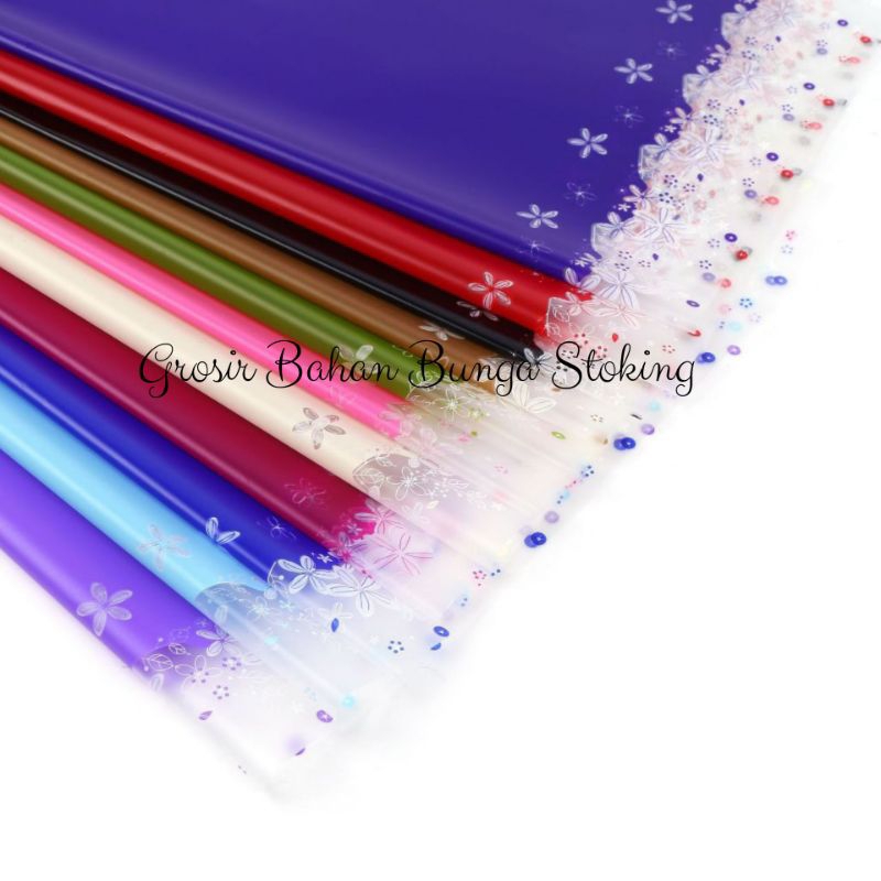 

FREE PACKING Flower Wrapping Paper Semi Translucent Motif Kupu Waterproof Cellophane Motif Kupu Kertas Buket Bunga