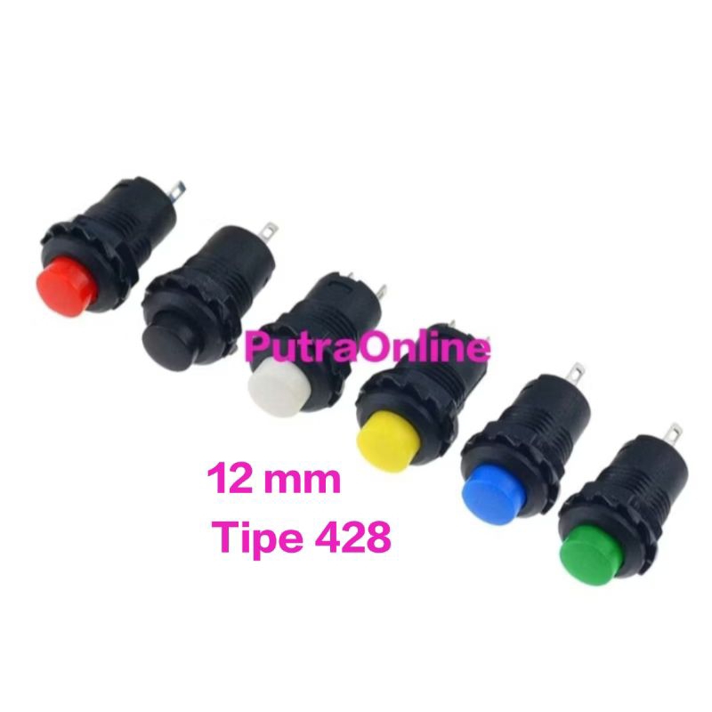 Saklar Swith Push ON OFF 12mm tipe 428 Swith On Off