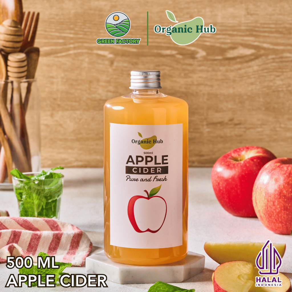 

Organic Hub Cuka Apel With Mother 500 ml Asli 100% Apple Vinegar With Mother